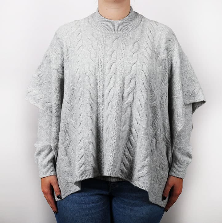 Gray poncho outlet sweater