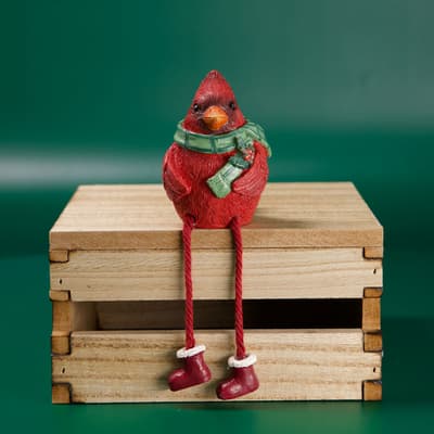 Cardinal with Scarf Sitter