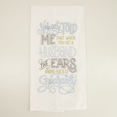 Husband Embroidered Flour Sack Towel