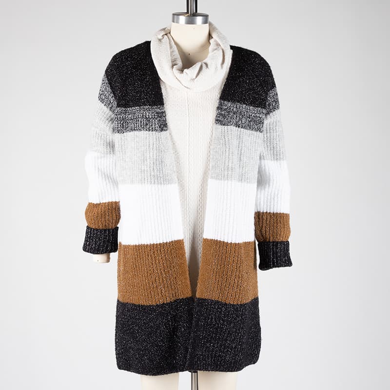 Lurex Colorblock Cardigan - Cracker Barrel