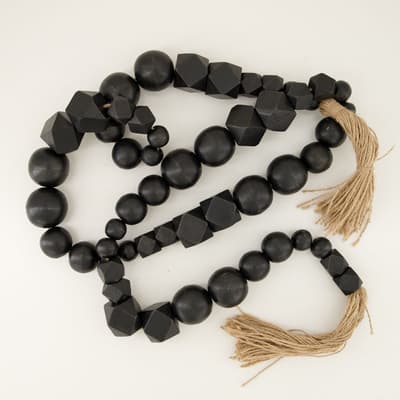 Black Wood Bead Garland