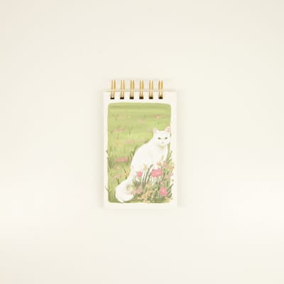 Cats In Flowers Notepad with Pen