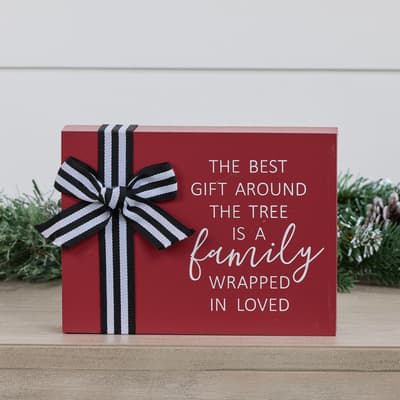 Family Wrapped In Love Block Sign