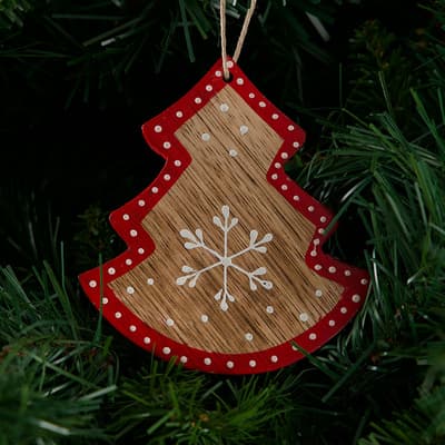 Hand Painted Wooden Tree Ornament