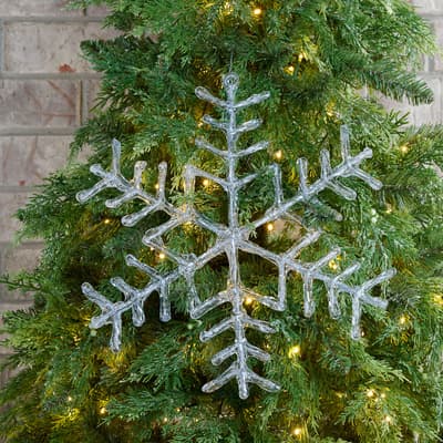 Clear Plastic Snowflake Ornament - Large