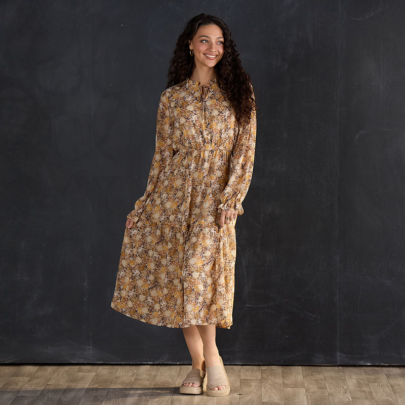 yellow and grey floral dress Pale Yellow Rococo Floral Bridesmaid Dress Chiffon Size XS