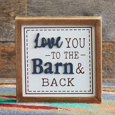 To The Barn and Back Block Sign