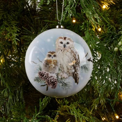 Owl Flat Ball Ornament