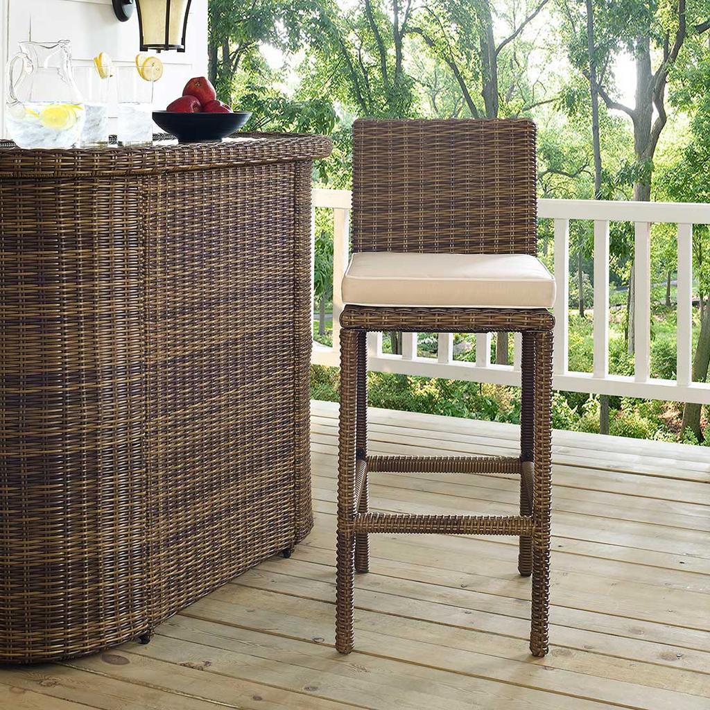 Outdoor wicker best sale bar height chairs