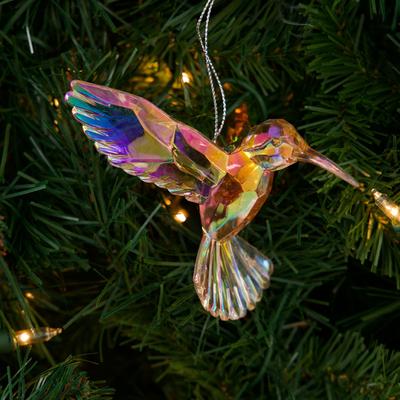Pink Iridescent Hummingbird Ornament