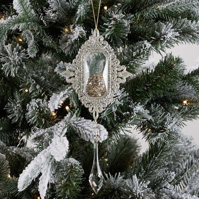 White Glitter Butterfly Clip Ornament - Cracker Barrel