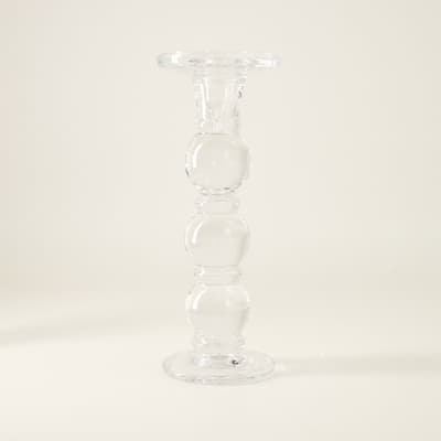 Large Glass Taper Candle Holder