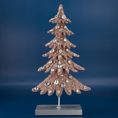 Pink Beaded Metal Tree