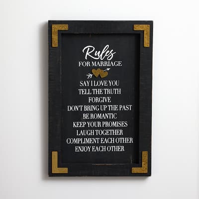 Marriage Rules Wall Decor