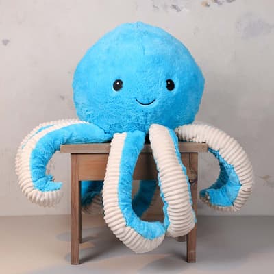 Jumbo Blue Octopus Plush