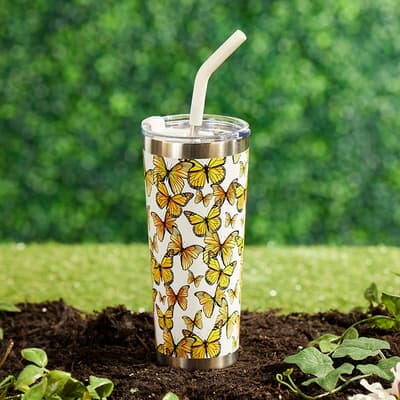 Butterflies 22 Oz. Tumbler with Straw