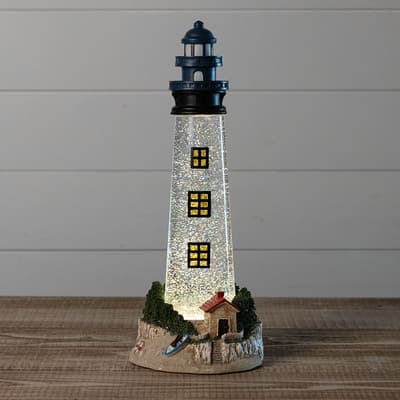 Acrylic Lighthouse Glitter Globe