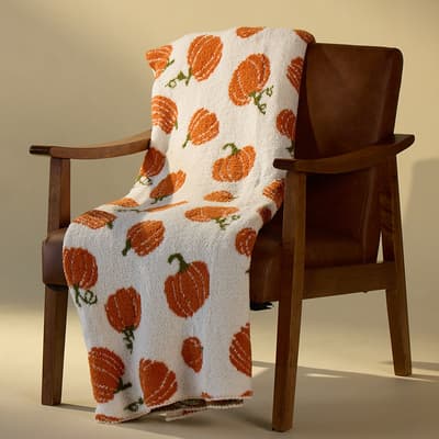 Pumpkin Knit Throw