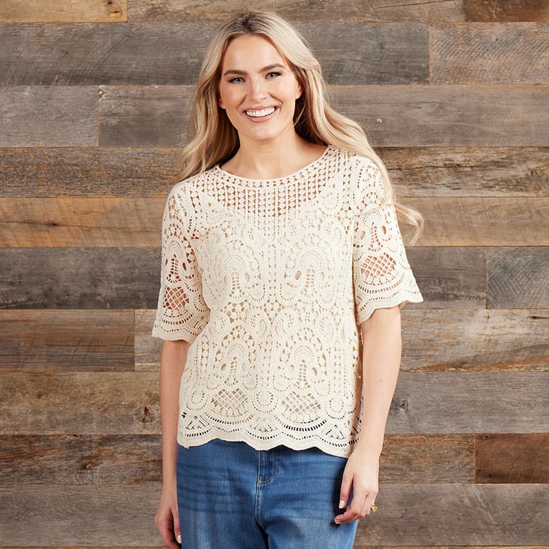Ivory Crochet Top - Cracker Barrel