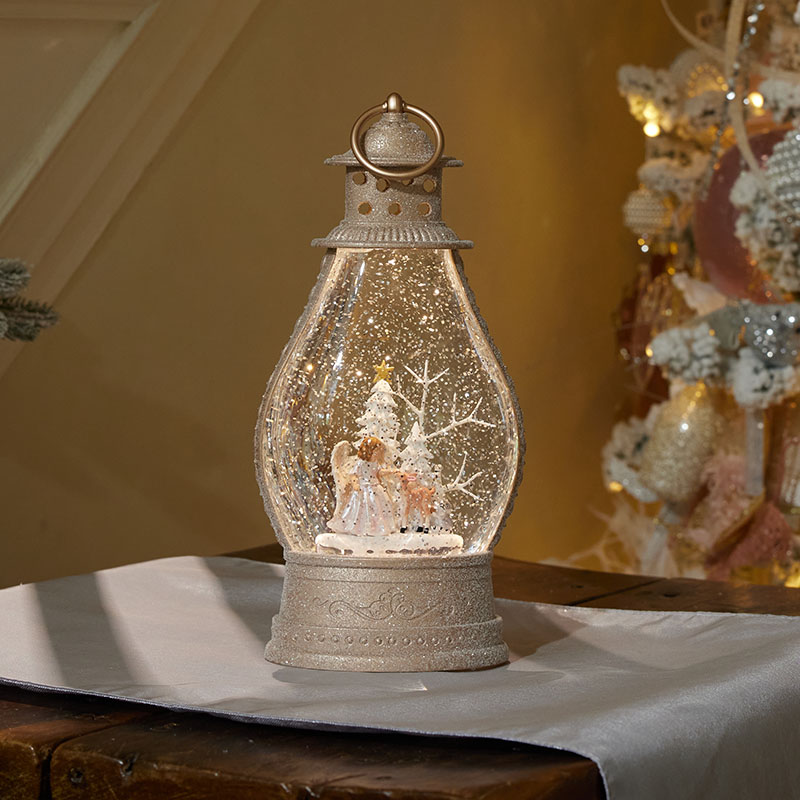 Angel with Christmas Tree Glitter Globe Cracker Barrel