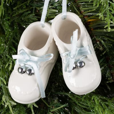 Ceramic Baby Shoes Ornament - Blue