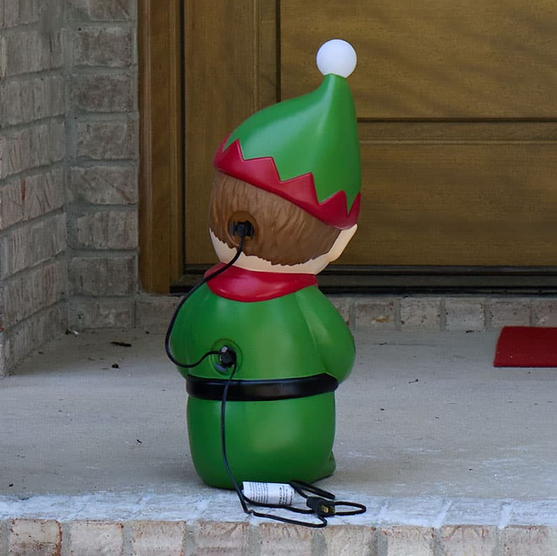 Christmas shops elf with sign blow mold