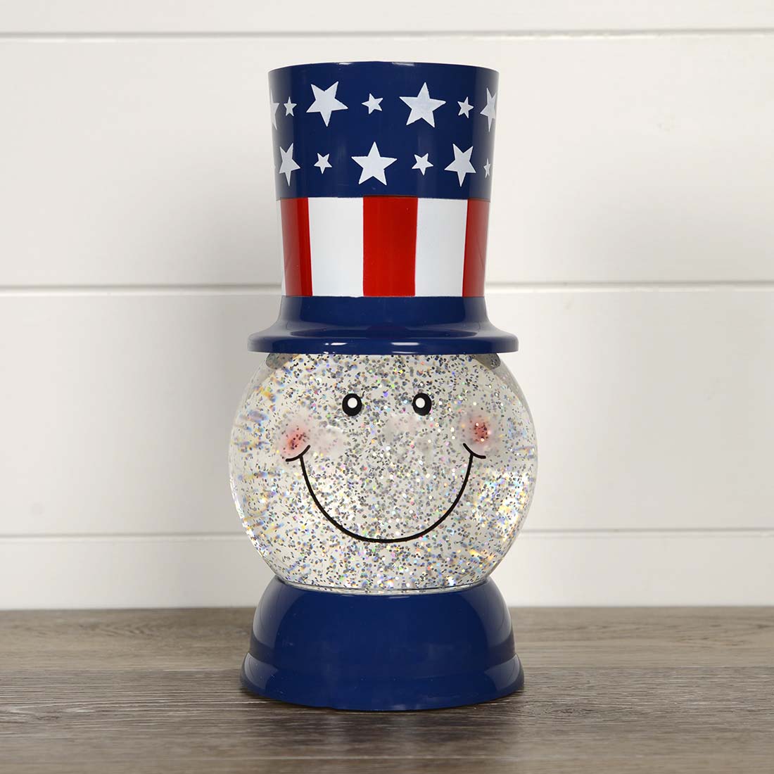 Patriotic Top Hat Projector Glitter Globe - Cracker Barrel
