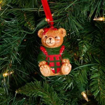 Ceramic Girl Teddy Bear Ornament