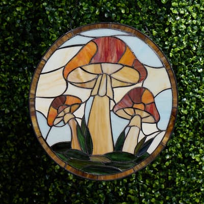 Stained Glass Mushroom Wall Decor