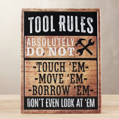 Tool Rules Metal Wall Decor