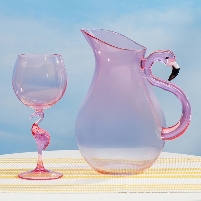 Plastic Flamingo Wine Glass - Cracker Barrel