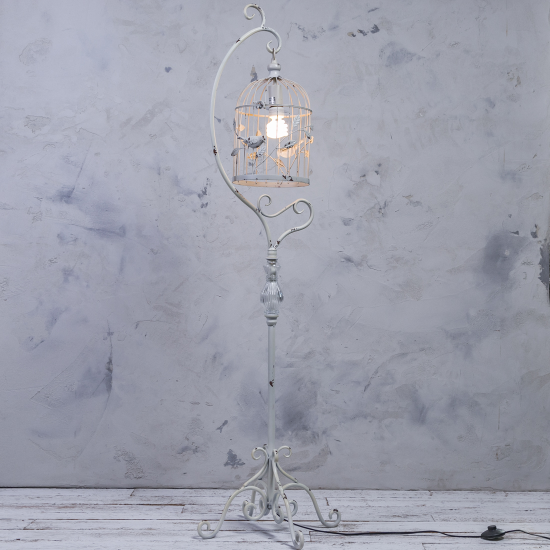 Metal Bird Cage Floor Lamp