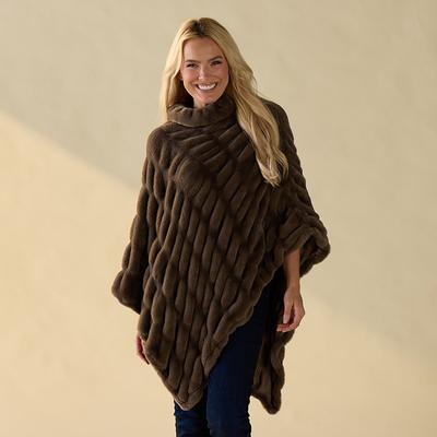 Chocolate Faux Fur Poncho