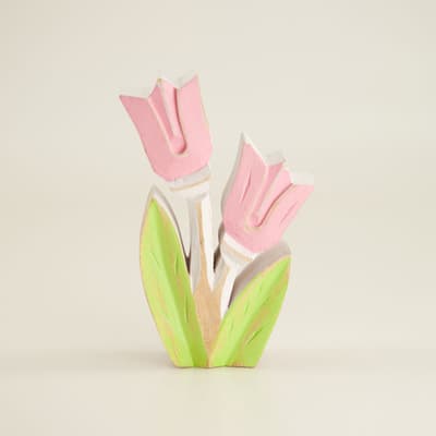 Pink Wooden Tulips