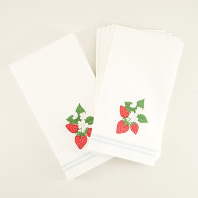 Strawberry Print Dinner Napkins