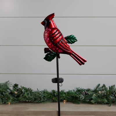 Solar Christmas Cardinal Yard Stake