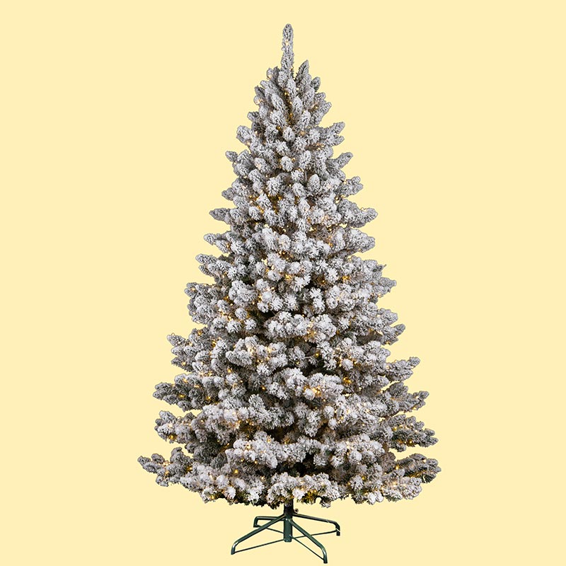 9' Prelit Glitter White Pine Tree Cracker Barrel