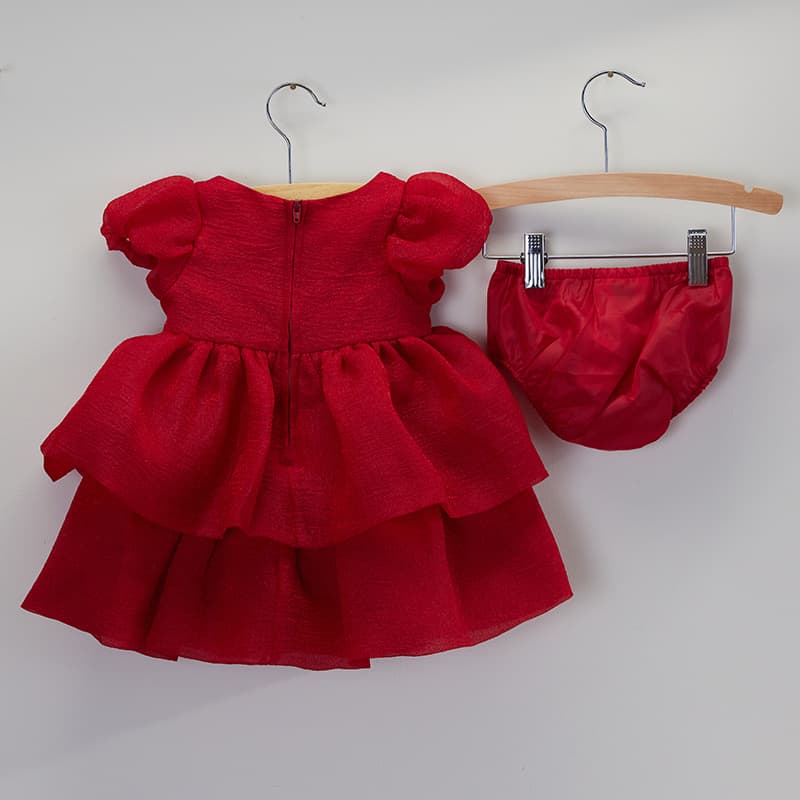Infant Bow 2 Tier Red Dress - Cracker Barrel