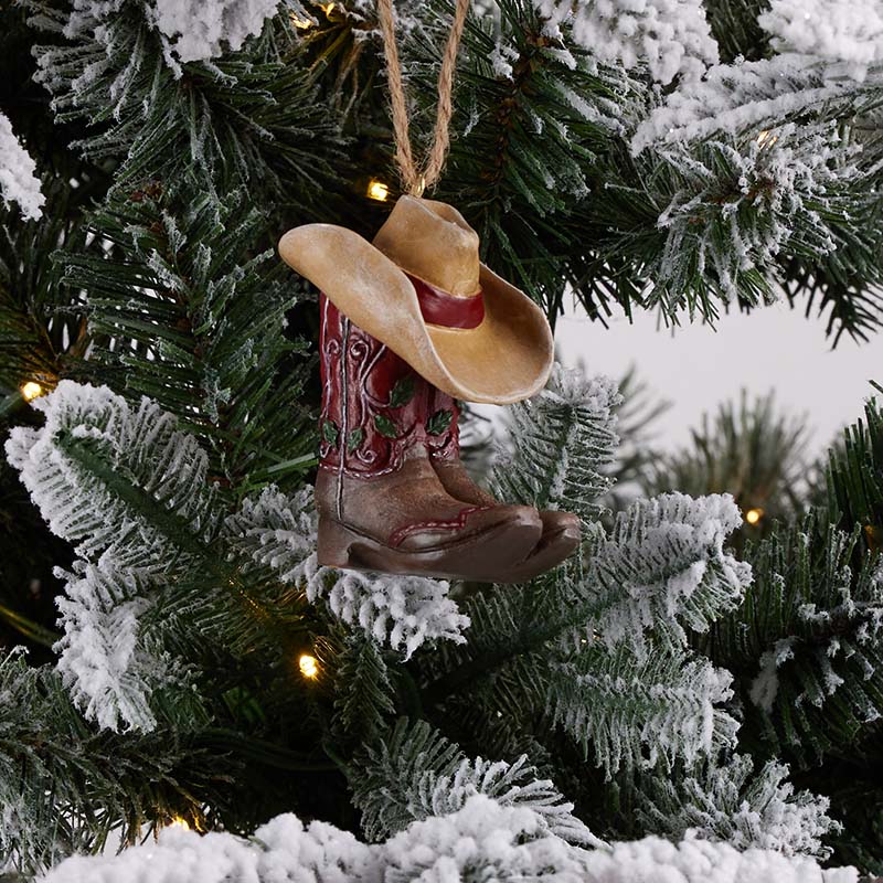 Cowboy Boots Christmas Ornament, Cowboy Christmas Ornament, Rustic