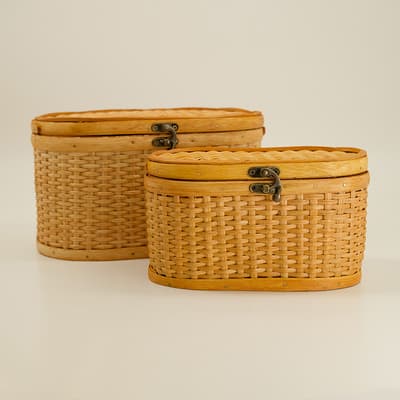 Rattan Boxes Set Of 2