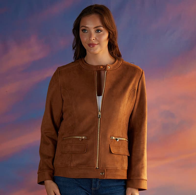 ジャケット SOMEWHERE Carmel Suede Jacket 5BNY341 Camel Suede Moto Jacket – White Willow Boutique