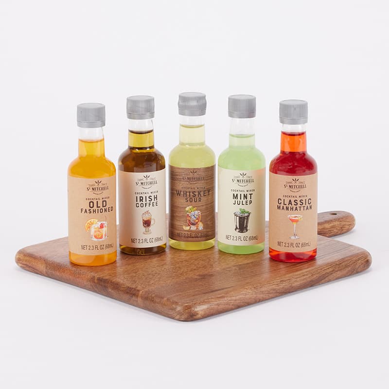 Cocktail Bottle Kit - 5 Pieces - For DIY Batch Bar Syrups & Mixers