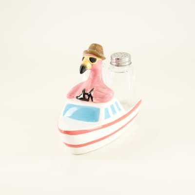 Glass Salt and Pepper Flamingo Holder