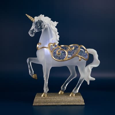 Unicorn Figural Glitter Globe