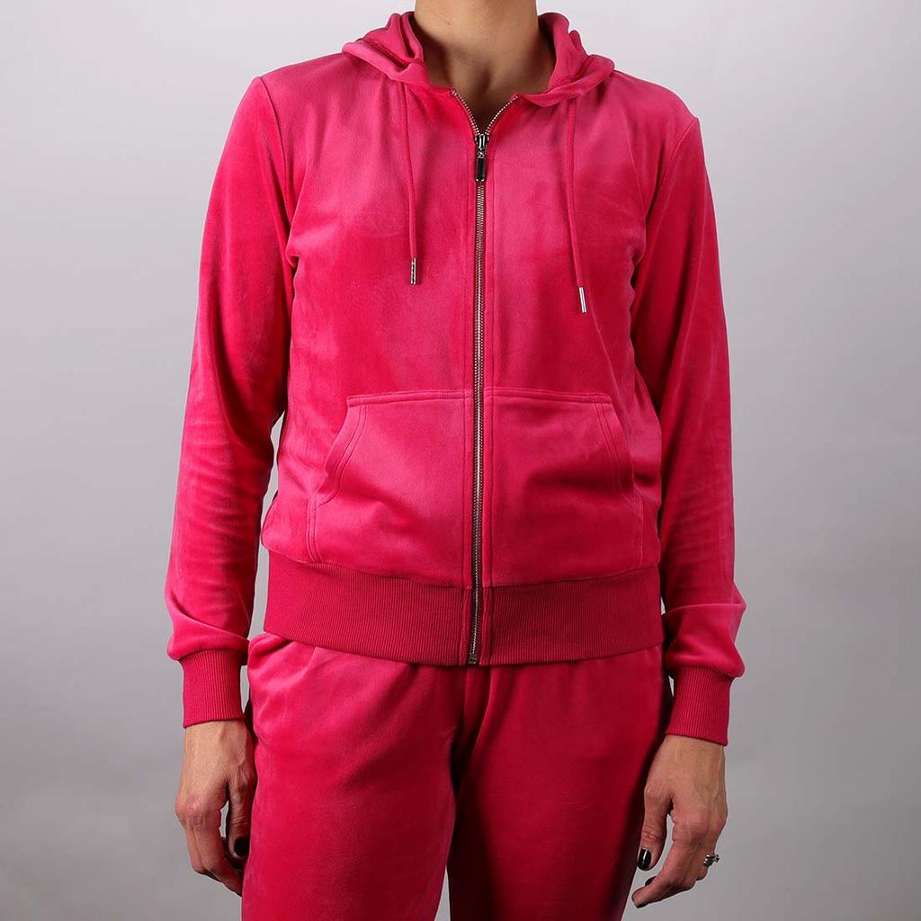 Pink velour zip discount up