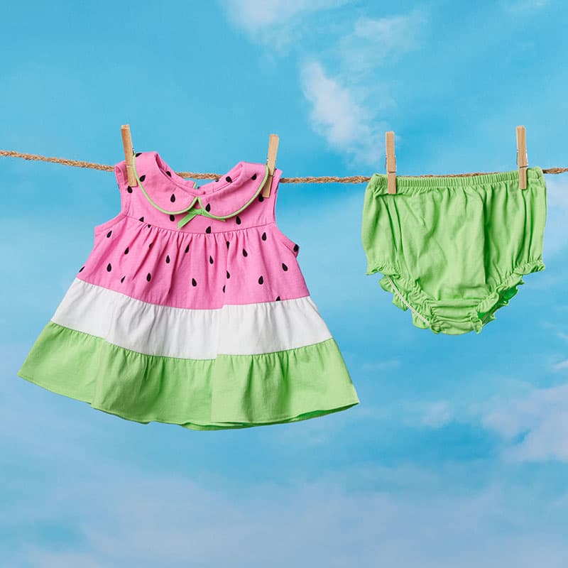 Infant Knit Colorblock Watermelon Dress Cracker Barrel
