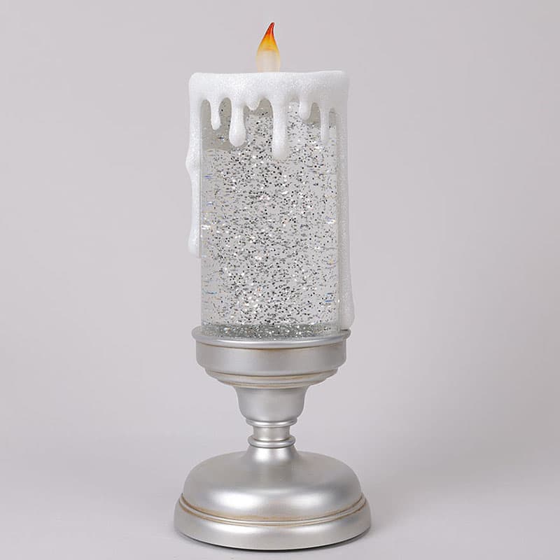 Giftcraft 1Pack LED Candle Glitter Effect Candle - - Silver 