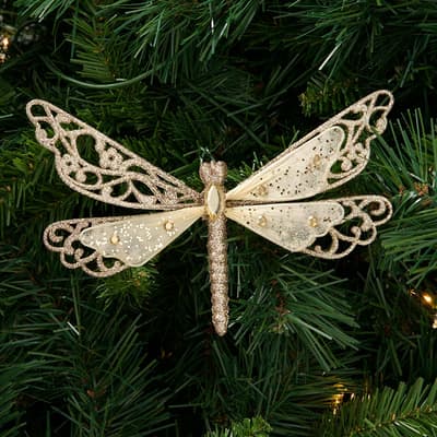 Gold Dragonfly Clip Ornament