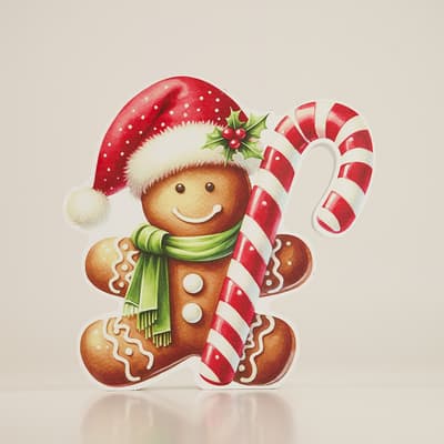 Gingerbread Figure Block Sign