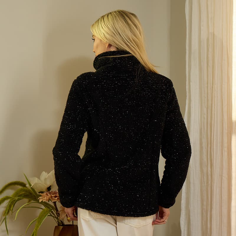 Lurex Black Sherpa Jacket - Cracker Barrel